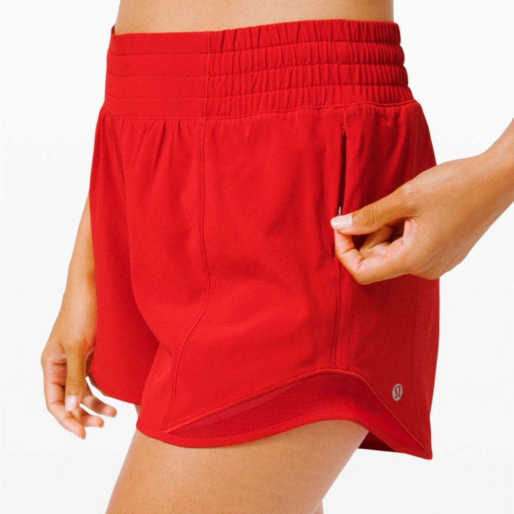 Lululemon Athletica Red Athletic Shorts High-Rise